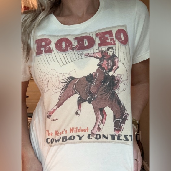 Bella Canvas Retro Style Rodeo Cowboy Shirt Women’s Size Small. - Picture 12 of 13